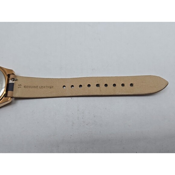 Fossil Scarlette Mini ES4594 Rose Gold Blue Dial Leather Watch New Battery Small - Picture 11 of 12